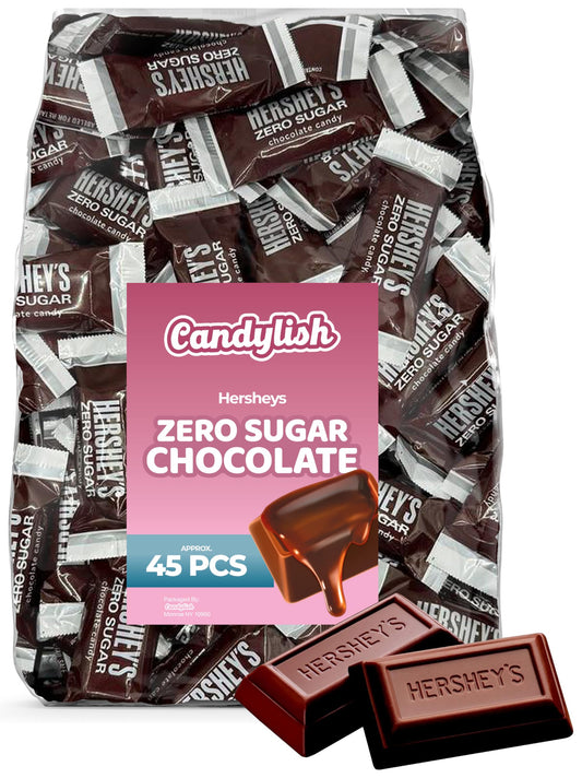 Hershey Zero Sugar Milk Chocolate Candy Bars  Approx 45 Pieces Bulk Pack