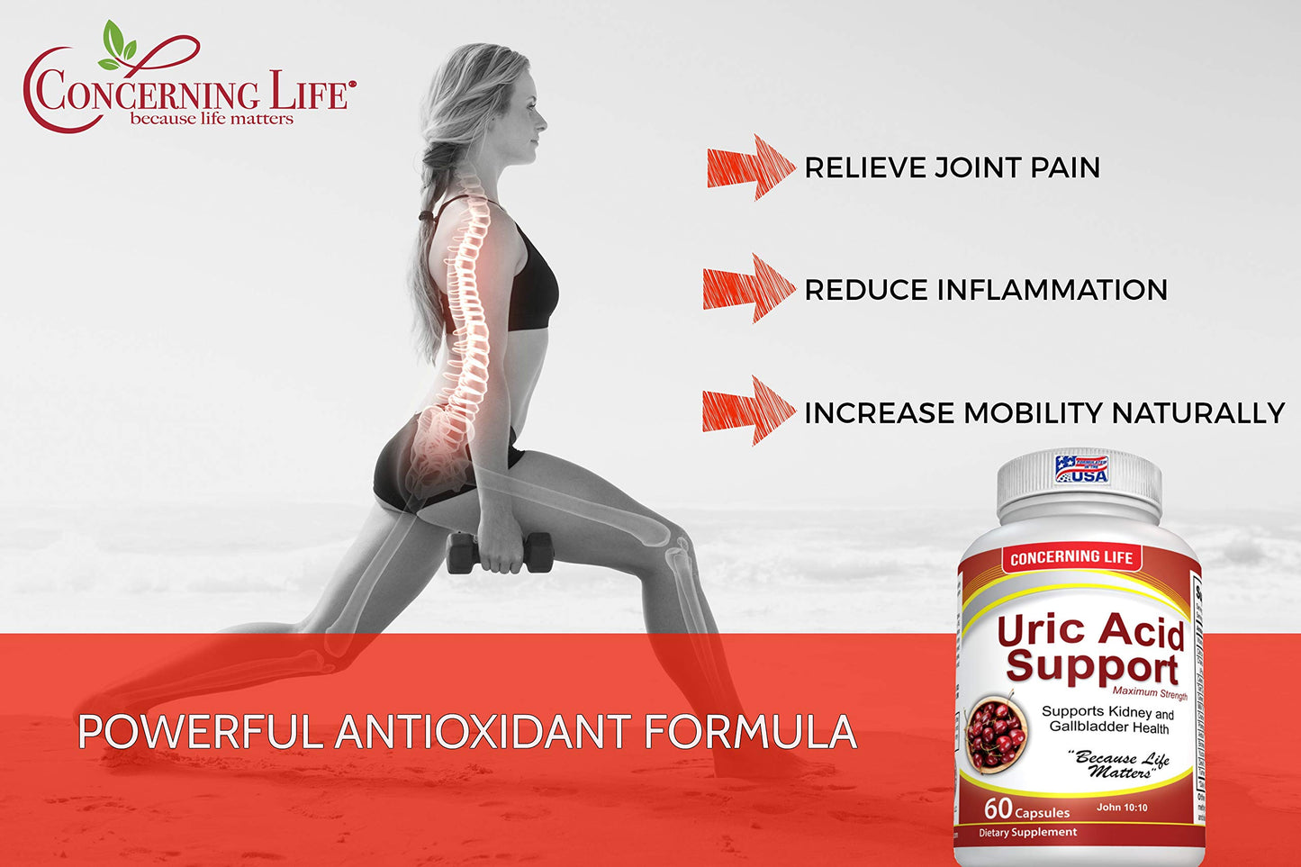 Uric Acid Support, Cleanse & Kidney Function Control - Supports A healthy Natural Gout Inflammation - Herbal Cleanse Detox for Joint Pain Swelling & Stiffness Includes Tart Cherry, Celery Seed Extract