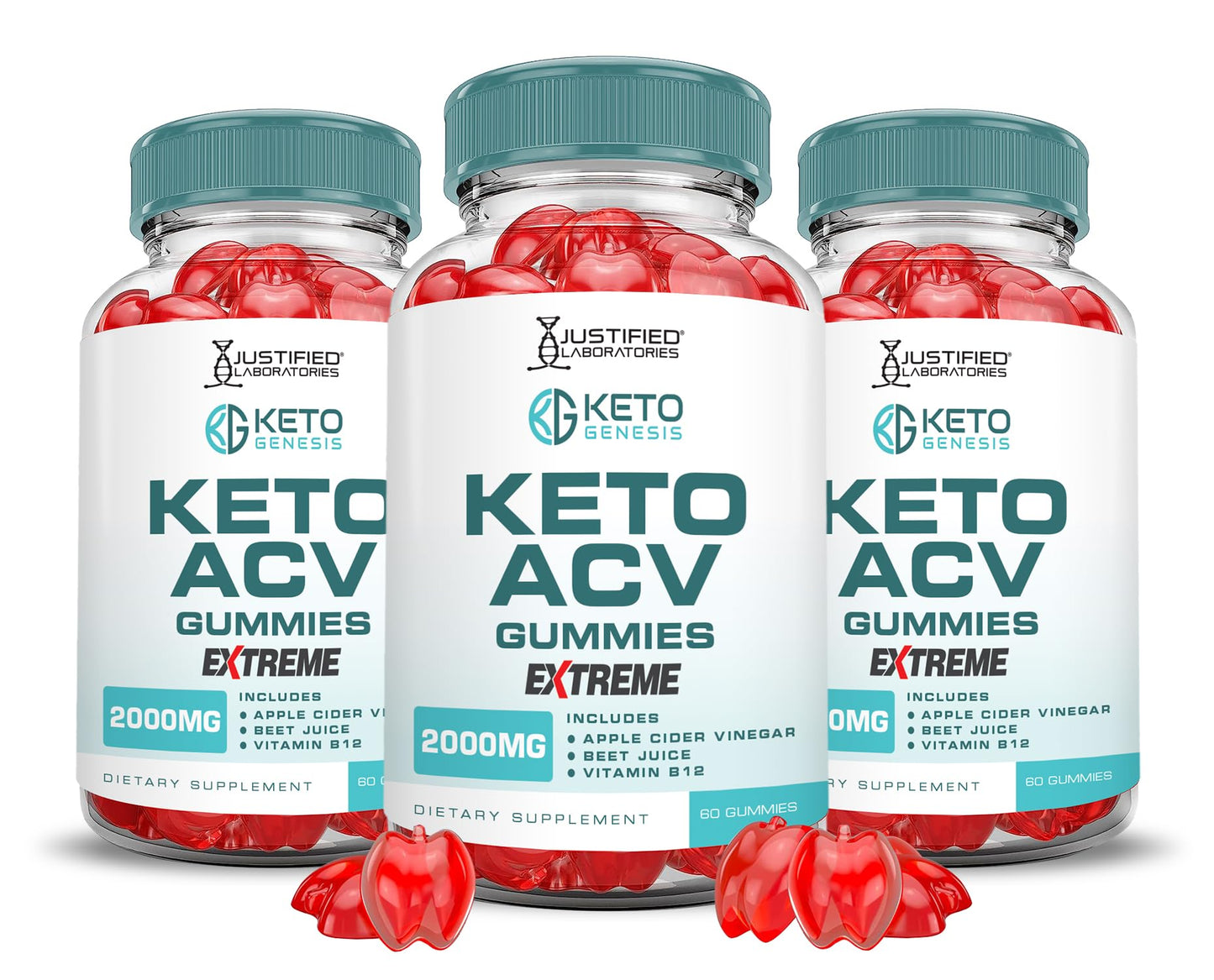 (3 Pack) Keto Genesis Keto ACV Gummies Extreme 2000MG Keto Genesis Keto Gummies Advanced Formula Apple Cider Vinegar with Pomegranate Beet Juice Powder B12 Vegan Non GMO 180 Gummys