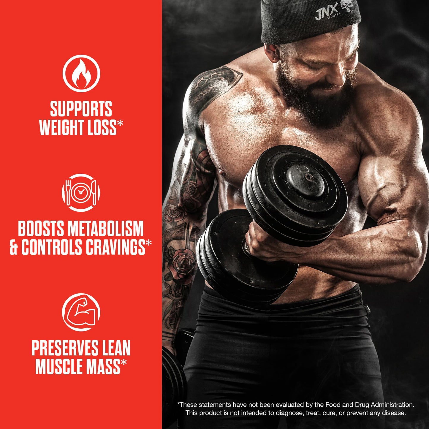 JNX SPORTS The Omen! Thermogenic Fat Burner - Dietary Supplement for Men & Women with L Carnitine | Appetite Suppressant & Metabolism Booster | 100 Capsules
