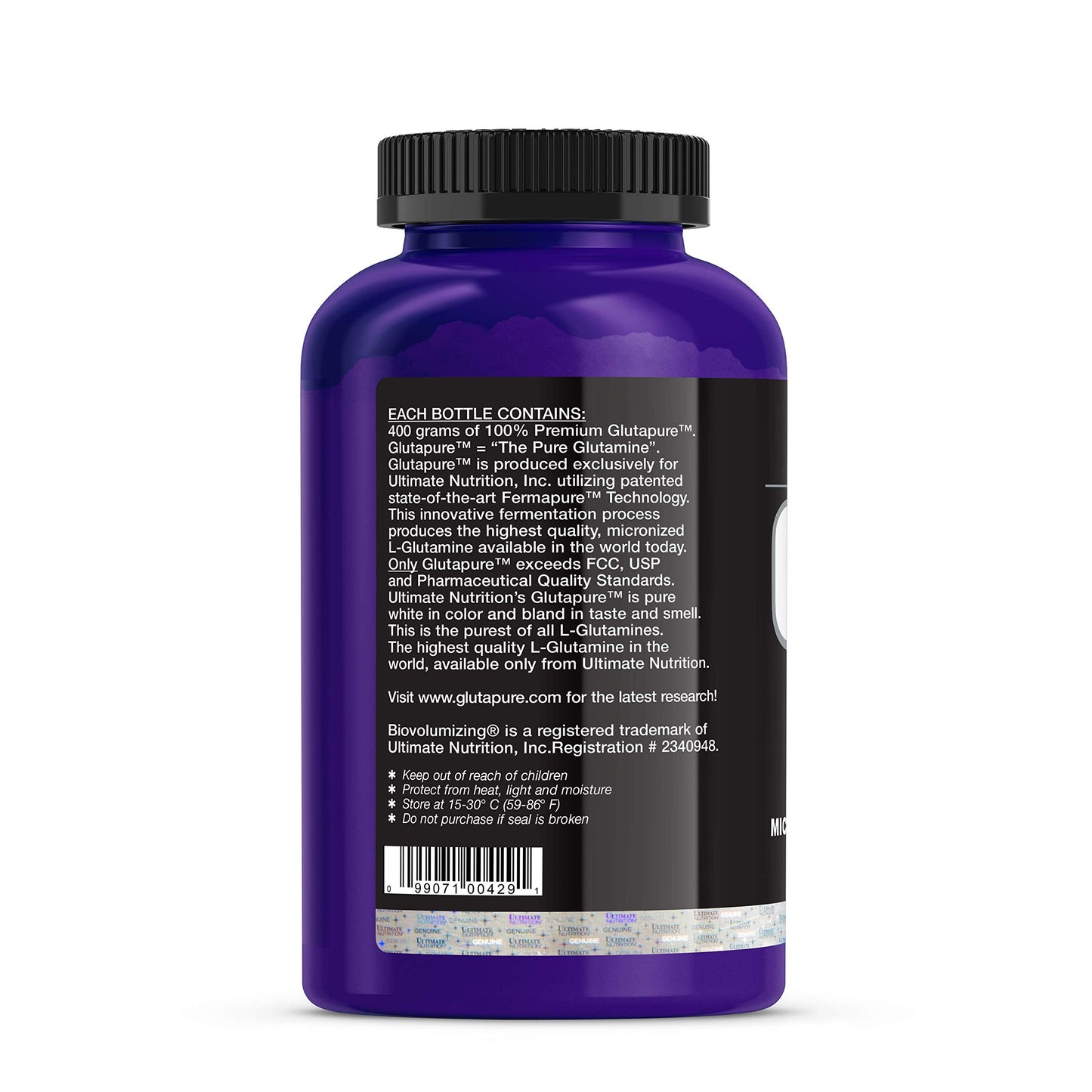 Ultimate Nutrition Glutapure 5000mg Biovolumizing, Muscle Recovery Supplements with L-Glutamine, Amino Acid Powder for Immune Function, 400g Powder, 80 Servings