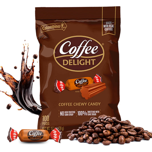 Colombina Coffee Delight Chewy Candy GlutenFree Soft Chewy Coffee Candies Made wAuthentic Colombian Coffee 1 Pack 100 Count