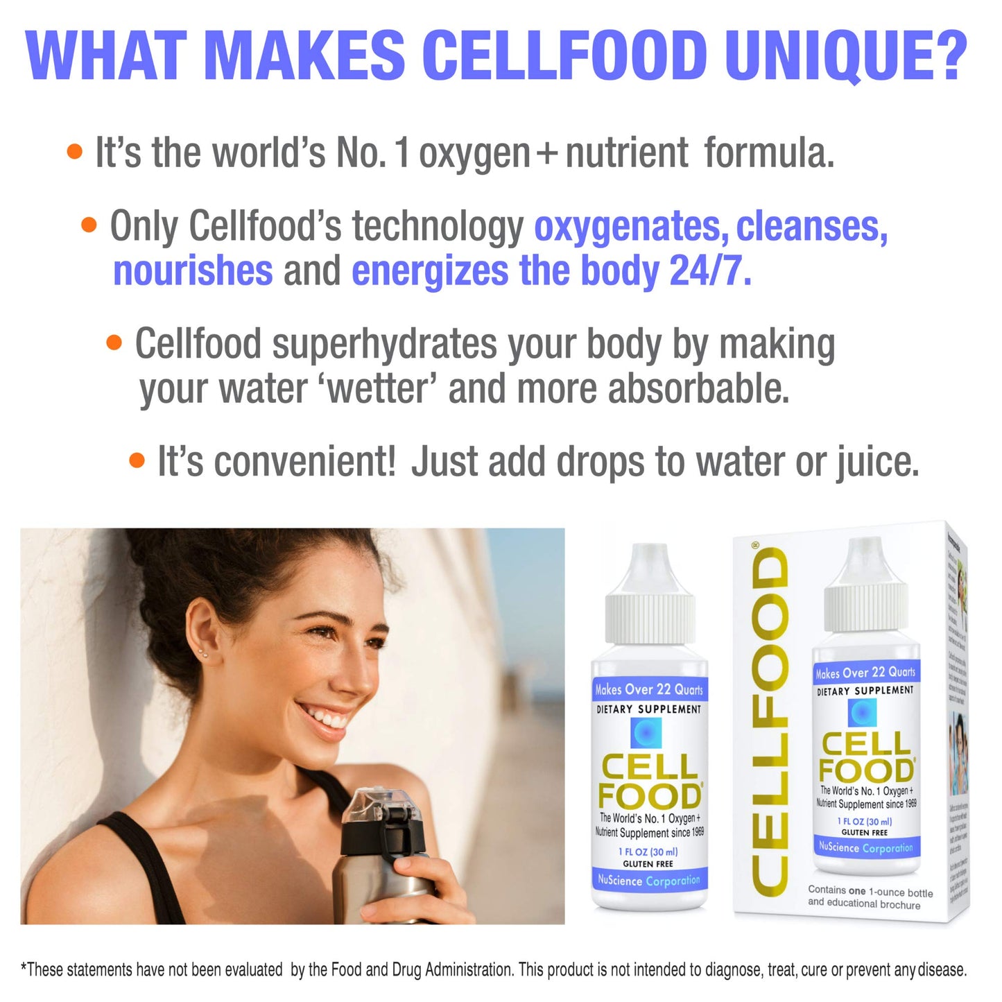 Cellfood Oxygen Boost - 1 fl oz, 10 Pack - Liquid Oxygen Supplement for Lymphatic Drainage, Altitude Sickness, Jet Lag, Fatigue, Headaches, Hangovers & Energy - Gluten Free, Cert. Kosher