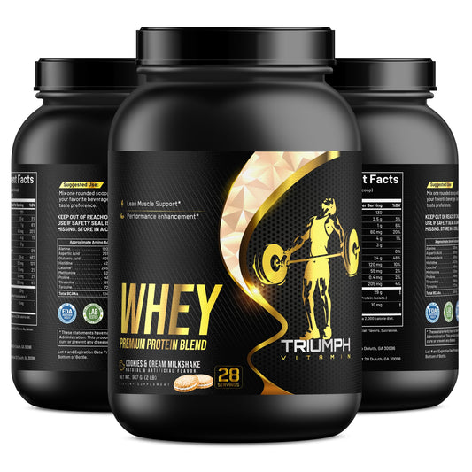 TRIUMPH VITAMIN Whey Premium Protein Blend, Cookies & Cream Milkshake Flavor, 28 Servings, 5 lbs