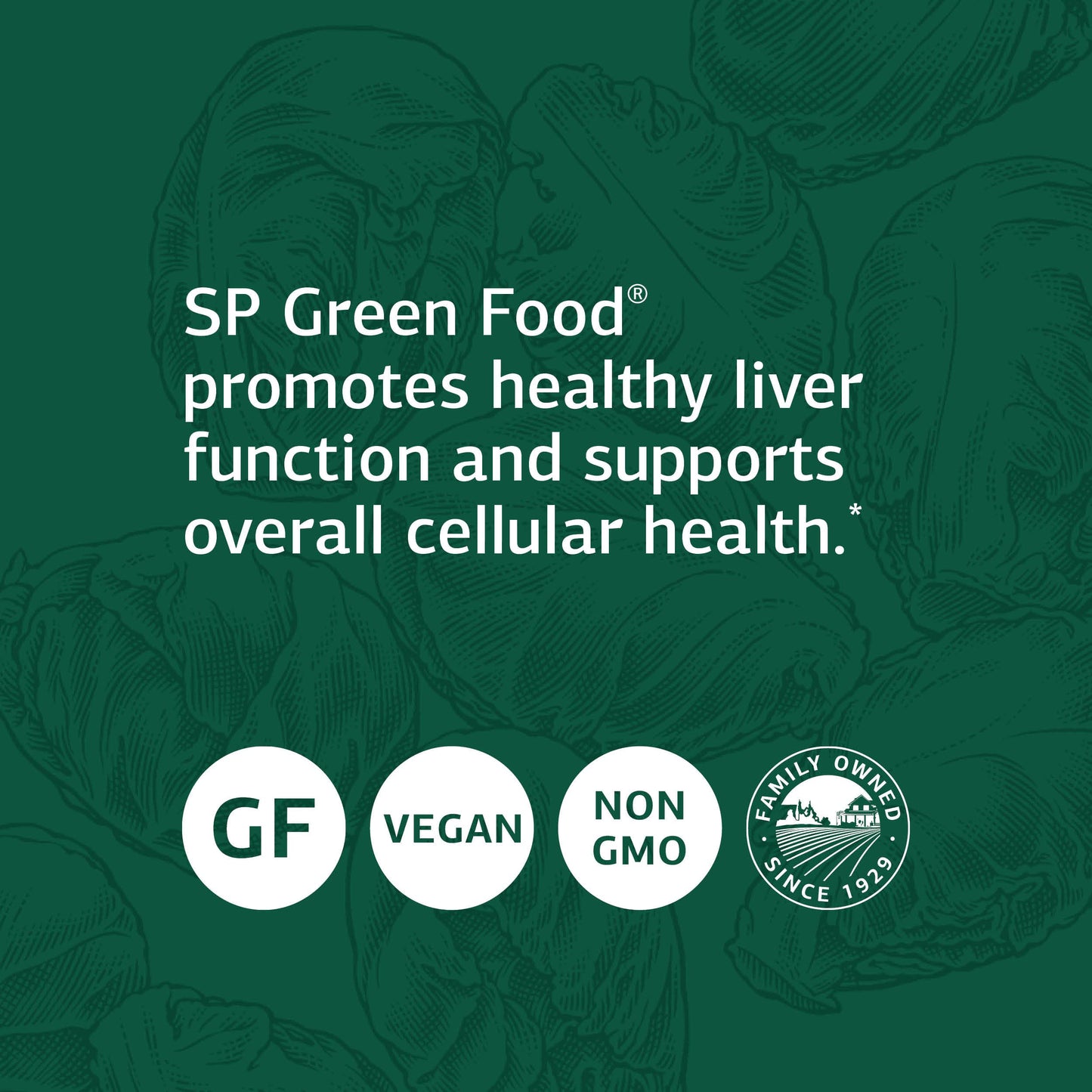 Standard Process Inc. SP Green Food - Whole Food Metabolism, Cholesterol, Toxin, and Liver Support with Alfalfa, Buckwheat, Barley, Brussels Sprouts, Kale - Vegetarian, Gluten Free - 150 Capsules