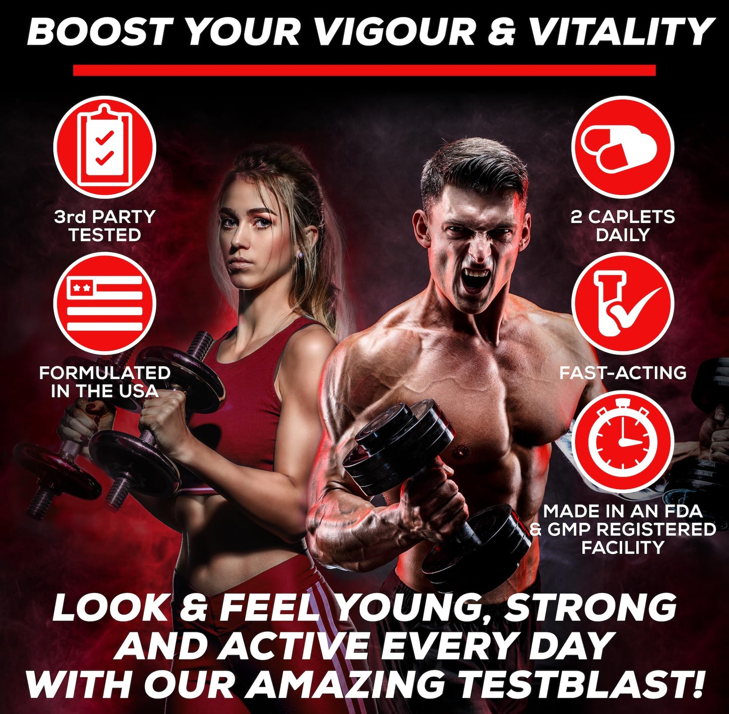 DR. MARTIN'S NUTRITION Extra Strength Testosterone Booster - Naturally Boost Your Stamina, Endurance, Strength & Energy for Men & Women - Burn Fat & Build Lean Muscle Mass Today
