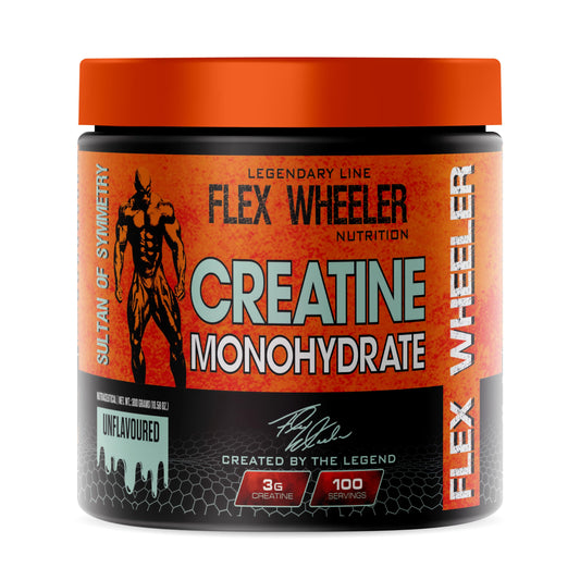 FLEX WHEELER NUTRITION Creatine Monohydrate | 300g | 100 Servings | Premium Micronized Creatine Powder for Strength, Endurance, and Muscle Growth