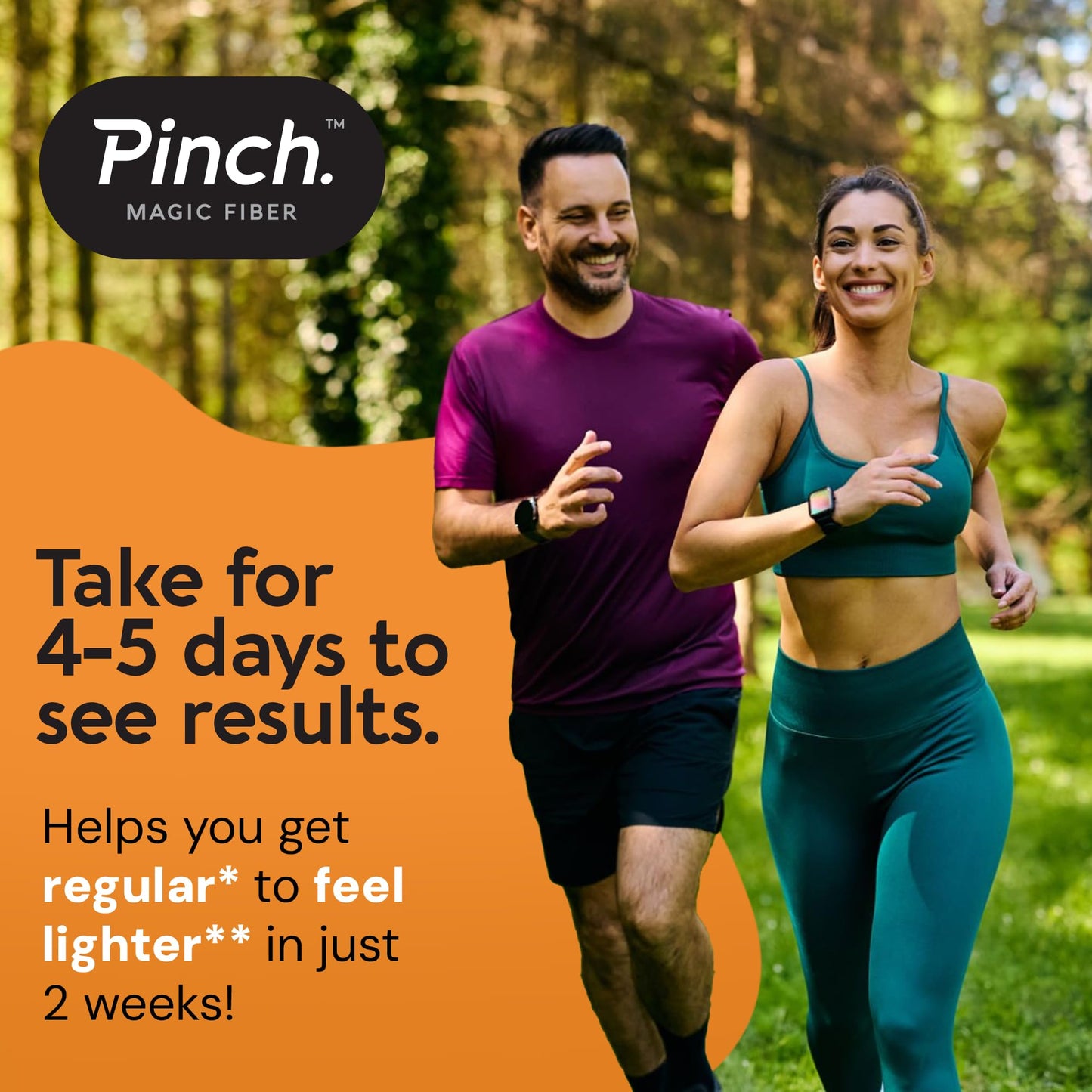 Pinch Magic Fiber Supplement Powder | Tropical Flavored Psyllium Husk Powder for Digestive Health & Gut Support | Sugar Free Supplement for Keto & Vegan Diets | USA-Made | 28-Day Supply