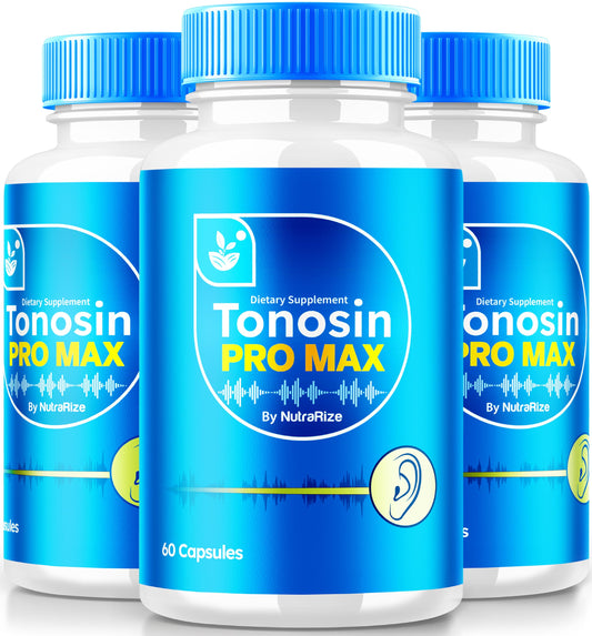 NutraRize (3 Pack) Tonosin Pro Max Capsules, Official Ear Health Formula, All-Natural Supplement to Promote Inner Ear Health, Premium Hearing Support, TonosinProMax Reviews (180 Capsules)