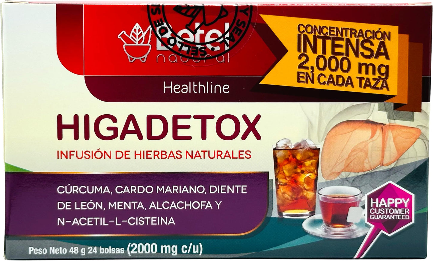 Higadetox Tea by Betel Natural - Healthy Liver Detox - 24 Tea Bags