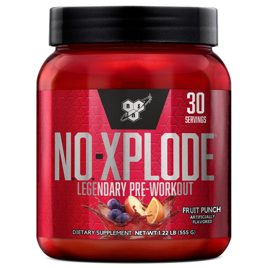 BSN N.O.-XPLODE Pre Workout Powder, Energy Supplement for Men and Women with Creatine and Beta-Alanine, Flavor: Fruit Punch, 30 Servings