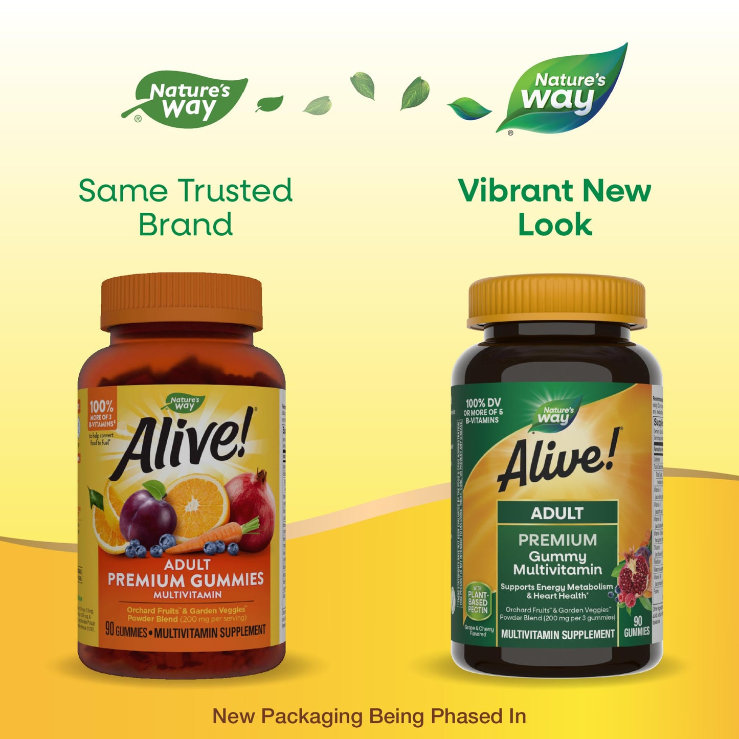 Nature's Way Alive! Adult Premium Multivitamin Gummy, Full B-Vitamin Complex, Supports Energy Metabolism & Heart Health*, 90 Gummies (Packaging May Vary)