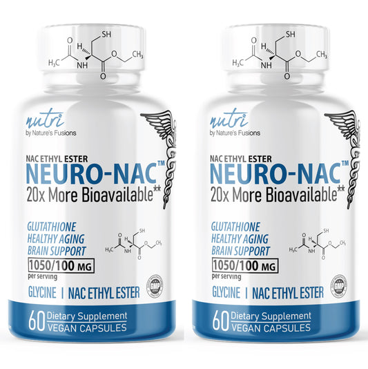 Nature's Fusions Neuro NAC Supplement N-Acetyl Cysteine Ethyl Ester (Pack of 2)- 20x More Bioavailable Than NAC 600 mg - Boost Glutathione 10x More Than Liposomal Glutathione - 120 Capsules
