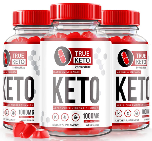 NutraRize (Pack of 3 True Keto ACV Gummies, Advanced ACV Supplement, Maximum Strength Formula, Apple Cider Vinegar 1000MG, Keto Vitamins, All Natural ACV Gummy, Official Reviews (180 Gummies)