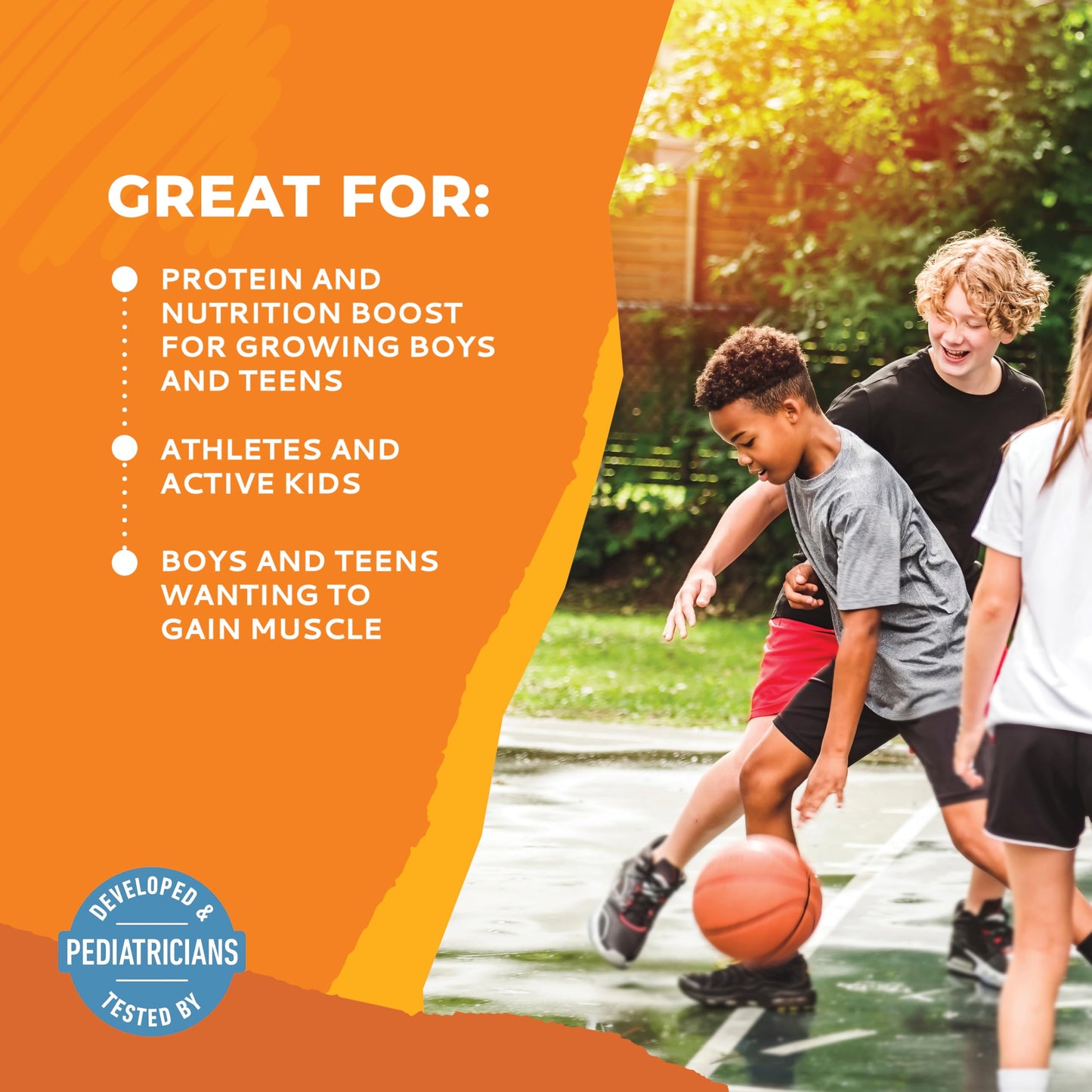 Healthy Heights Grow Daily Kids Protein Drink Mix (Vanilla) - High Protein Shake for Boys 10+