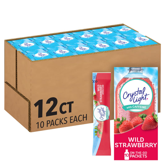 Crystal Light SugarFree Wild Strawberry OnTheGo Powdered Drink Mix 120 Count10 Count Pack of 12