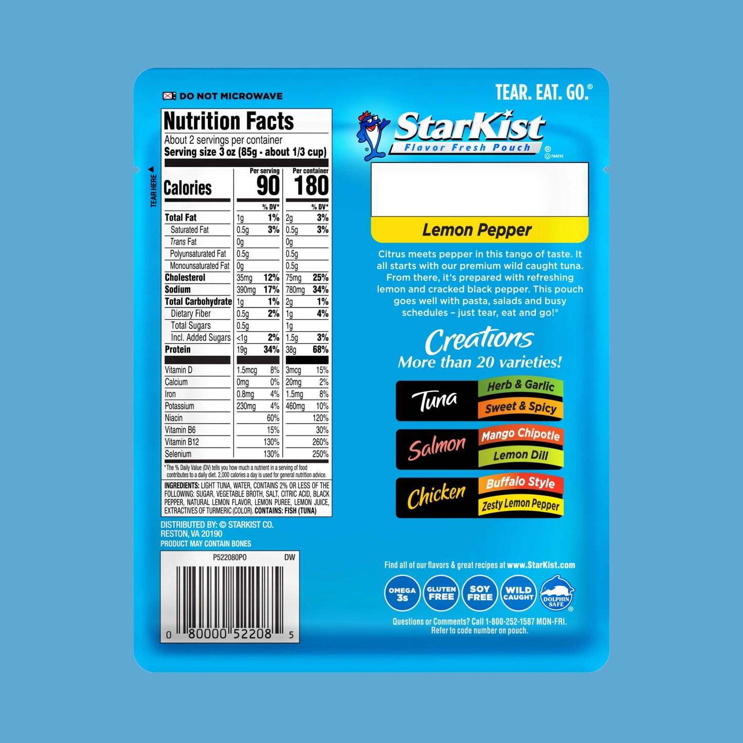 StarKist Tuna Creations Lemon Pepper 60 oz Pouch Pack of 12