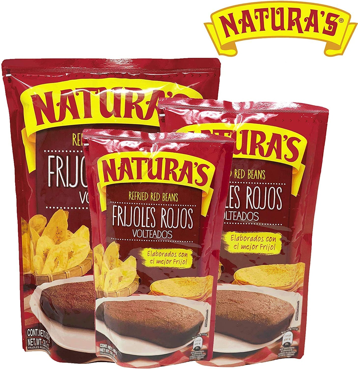 Naturas Refried Red Kidney Beans Frijoles Rojos Volteados  100 Plant Based  Ready To Serve Made With Ground Beans of BeansNo PreservativeNo Artificial Colors100 Natural 400g14 oz 3 pack