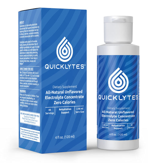 Quicklytes Electrolytes Supplement for Rapid Hydration | No Calorie No Sugar | Potassium, Magnesium & Sodium | Leg Cramp Relief | 48 Servings (1 Bottle)