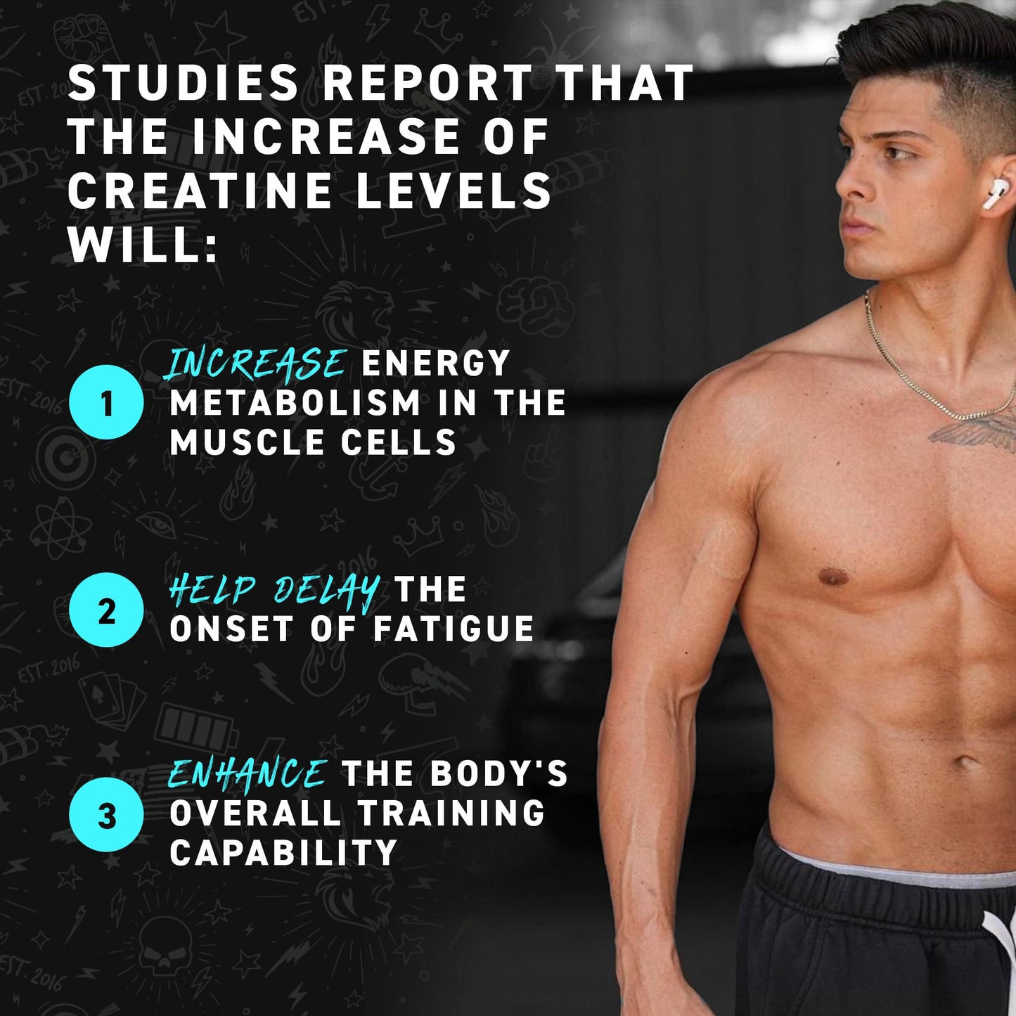 All Black Everything Creatine Monhydrate | 60 Servings | Unflavored | Micronized Amino Acid Powder | Support Muscles | Cellular Energy | Cognitive Function | Gluten-Free and Keto Friendly