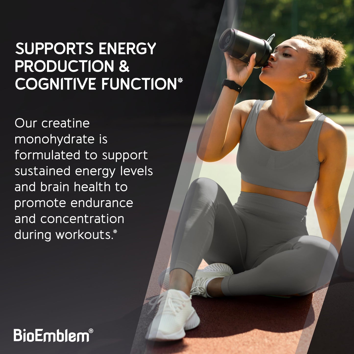 BioEmblem Creatine Monohydrate Powder - Micronized, Unflavored, 5000mg Per Serving(5g) - Supports Muscle Strength, Workout Recovery & Performance Creatine Supplement- Vegan, Non-GMO, 60 Servings