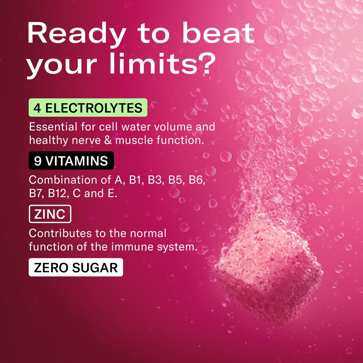 waterdrop Microlyte BERRY Electrolyte Hydration Tablets with 4 Electrolytes 9 Vitamins Zinc Sugar free Low Calories and Vegan Sportsdrink  24 Cubes