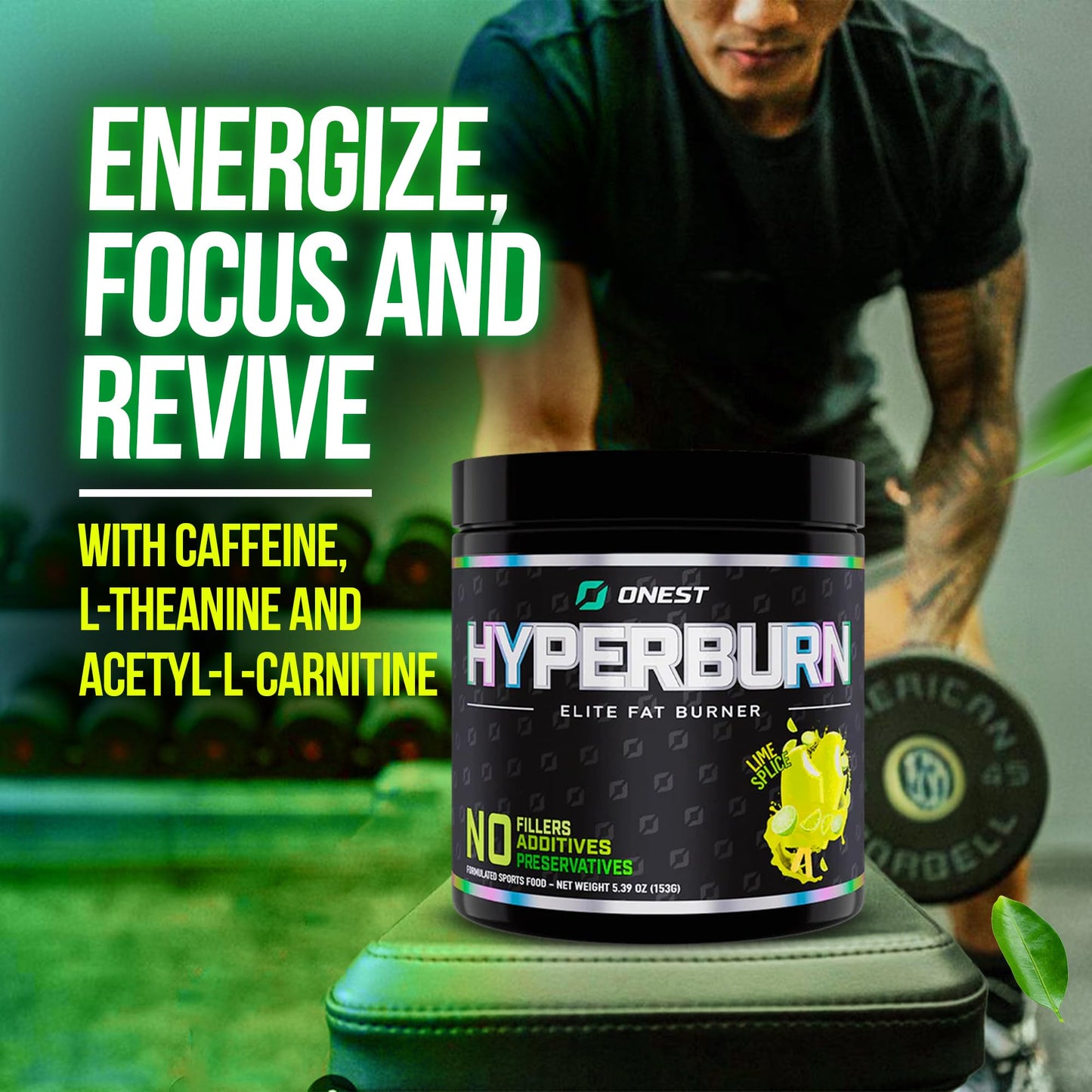 ONEST Hyperburn Thermogenic Powder - 153g (30 Servings) Enhanced Energy Boost & Performance Support Supplement, Sports Nutrition Powder