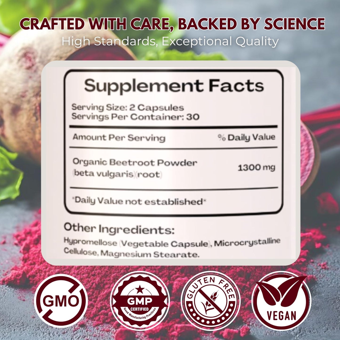 ZAFiNCO Beet Root Max Capsules-1300mg Per Serving - Organic Beet Root Powder Capsules for Mens Health & Supports Nitric Oxide Production, Increase Blood Flow & Super antioxident-60 Count Non-GMO-USA