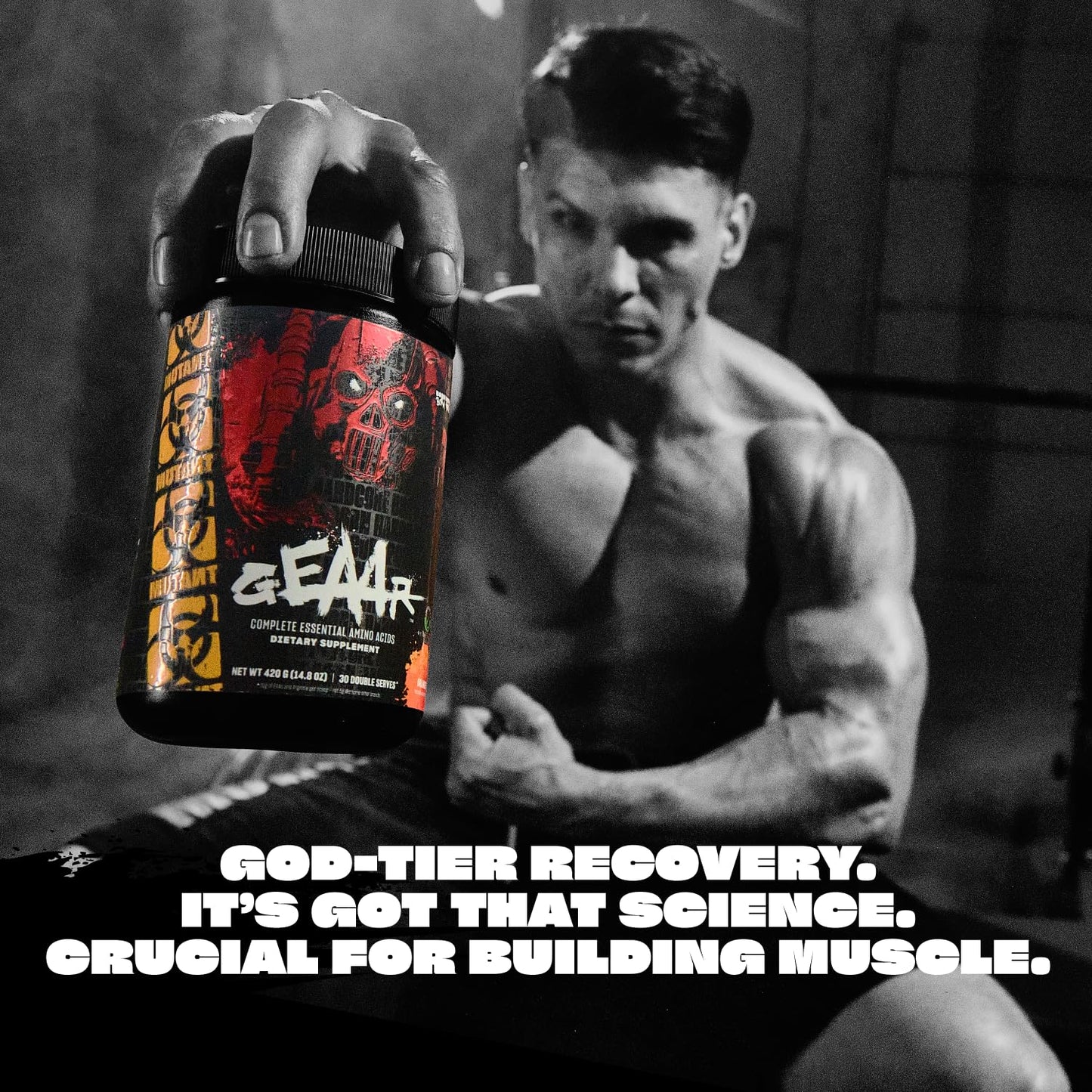 Mutant GEAAR - 9.4g of EAA Powder + Arginine, 7g BCAAs, 4g Leucine, Electrolytes, Coconut Water, 30 Servings - Fruit Punch