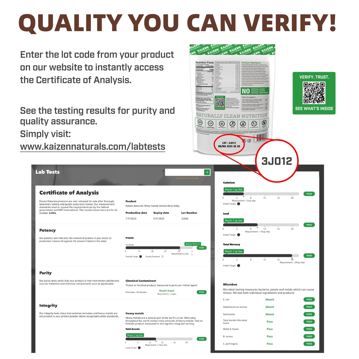 Kaizen Naturals Plant Protein | Chocolate | 25g Protein |Clean | See The Test Results | 5 Proteins | No Artificial Ingredients | Dairy Free | Soy Free | Gluten Free | Non GMO | Vegan | 1.5lb