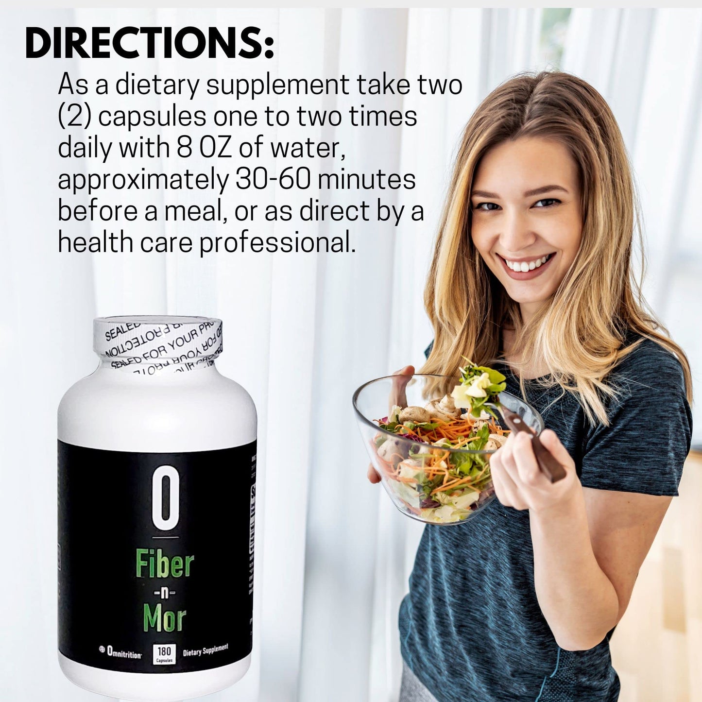 24/7 Digestive Support, Authentic Omnitrition (Bundle) Includes: Fiber~n~Mor - 180 Capsules, Omni Pro (Probiotic Supplement) 90 Capsules
