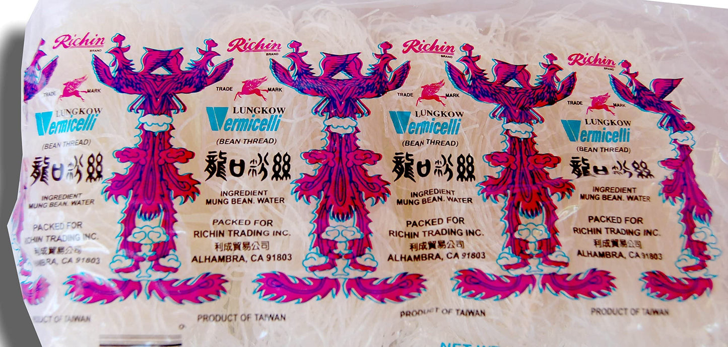 Lungkow Vermicelli Bean Thread Glass Noodles 8 ct 1056 oz300gm Non GMO Product of Taiwan