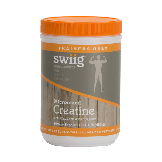 swiig Micronized Creatine Monohydrate, No Gluten, No Yeast, Corn or Wheat, No Added Flavors, No Dairy, Fish, or Soy, No Preservatives, Colors or Sweeteners, No GMO Ingredients - 90 Servings