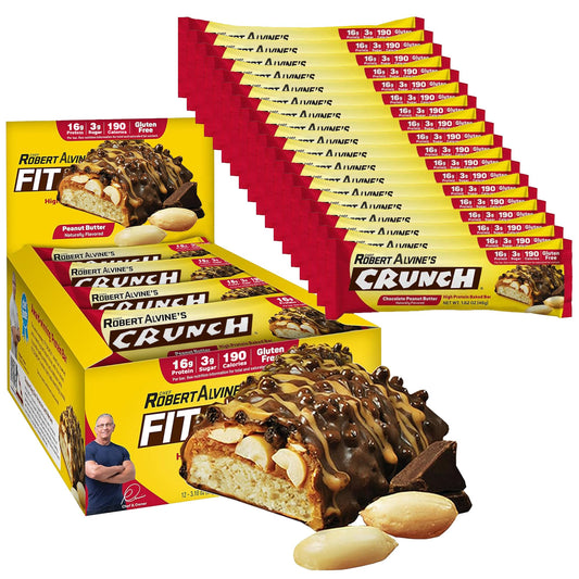 Chef Robert’s Whey Fit Protein Bars Chocolate Peanut Butter 18 Count | Chef Created 6-Layer Baked Bar | Gluten-Free | High Protein Baked Bar