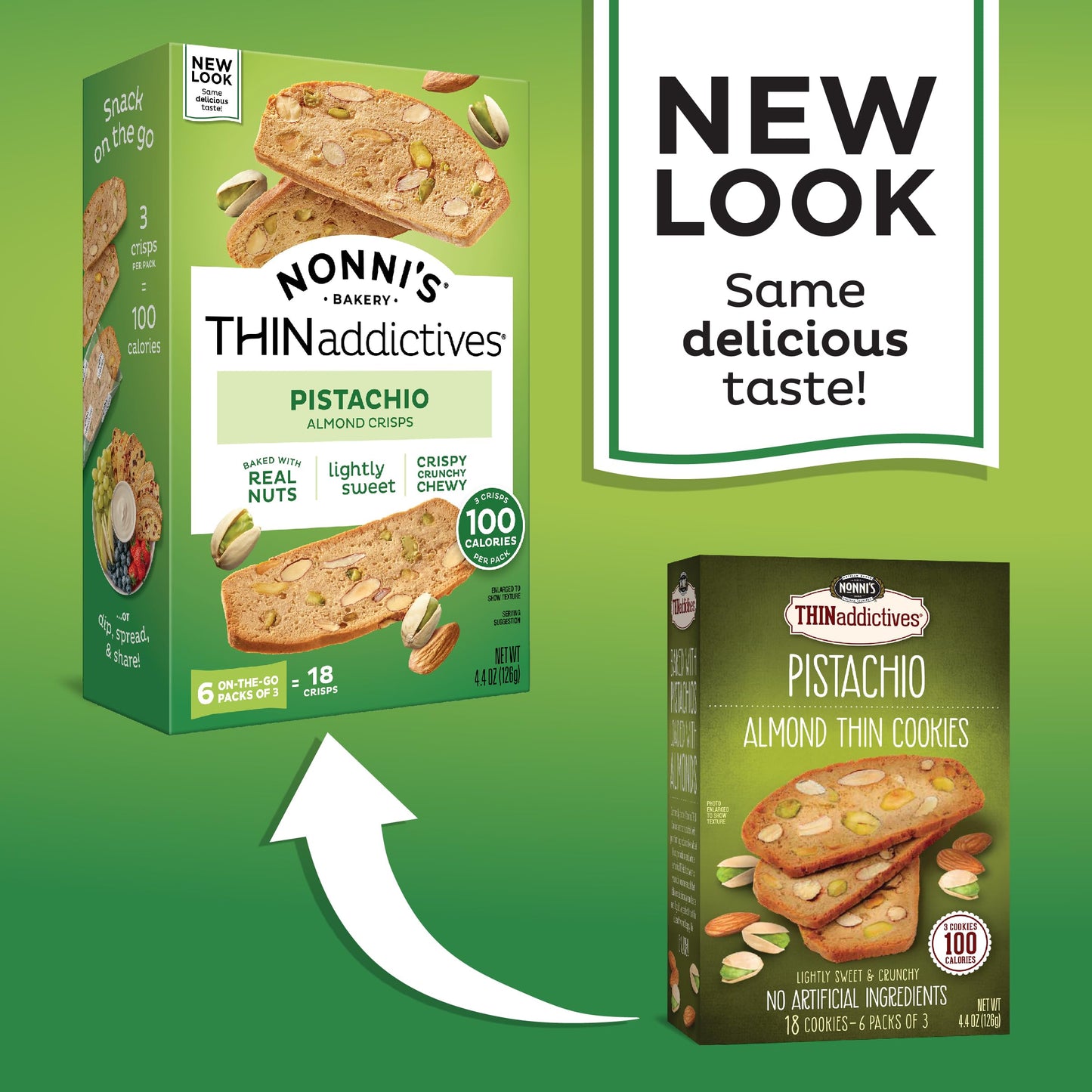 Nonnis THINaddictives Almond Thin Cookies  Pistachio Almond Cookie Thin  Sweet Crunchy  Chewy Almond Cookie  Perfect wCoffee  Biscotti Individually Wrapped Cookie  Kosher Coffee Cookie 44 oz