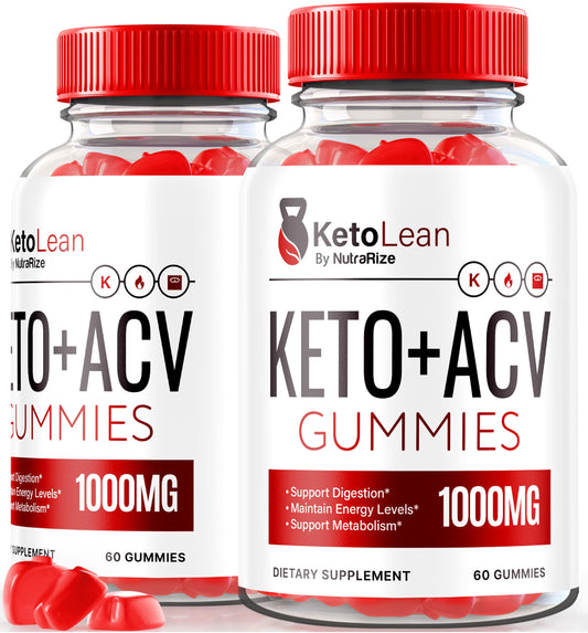 (2 Pack) Keto Lean Keto ACV Gummies, Keto + ACV Gummies, All Natural Apple Cider Vinegar 1000MG, ACV Keto Gummy Supplement, Keto Vitamins, Official Keto Plus ACV, KetoLean Reviews (120 Gummies)