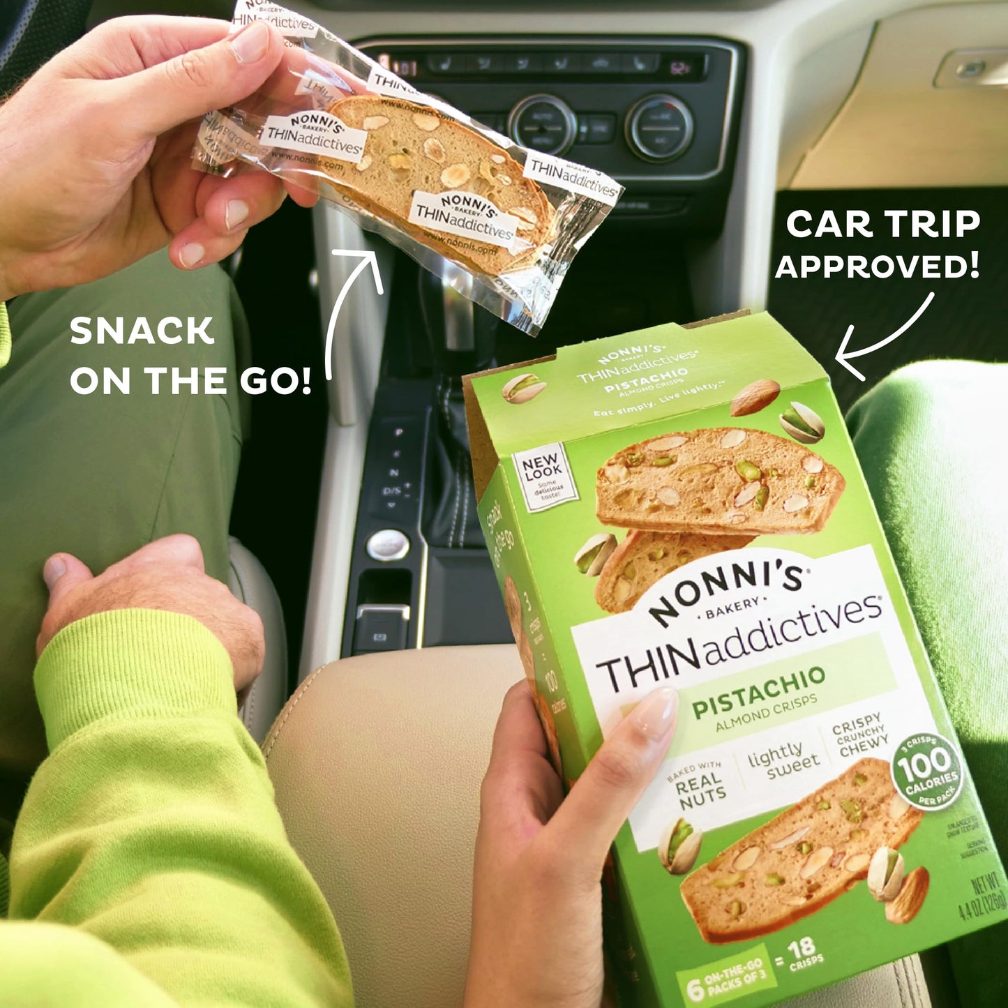 Nonnis THINaddictives Almond Thin Cookies  Pistachio Almond Cookie Thin  Sweet Crunchy  Chewy Almond Cookie  Perfect wCoffee  Biscotti Individually Wrapped Cookie  Kosher Coffee Cookie 44 oz