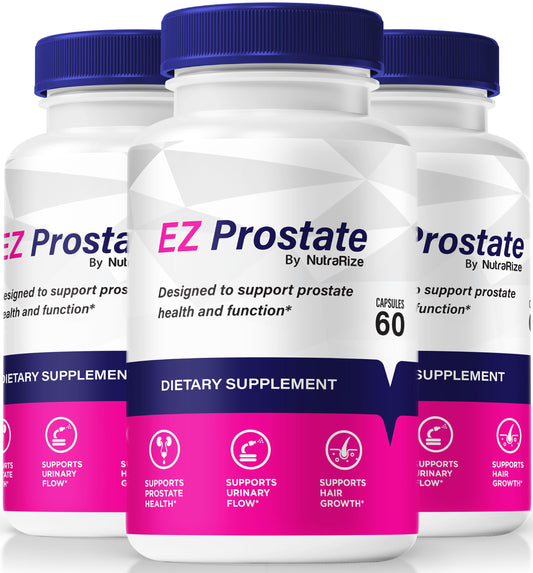 NutraRize (3 Pack) EZ Prostate Capsules, All-Natural Formula to Maintain Prostate Health, Premium E Z Prostate Support Pills, Official EZProstate Pastillas Review (180 Capsules)