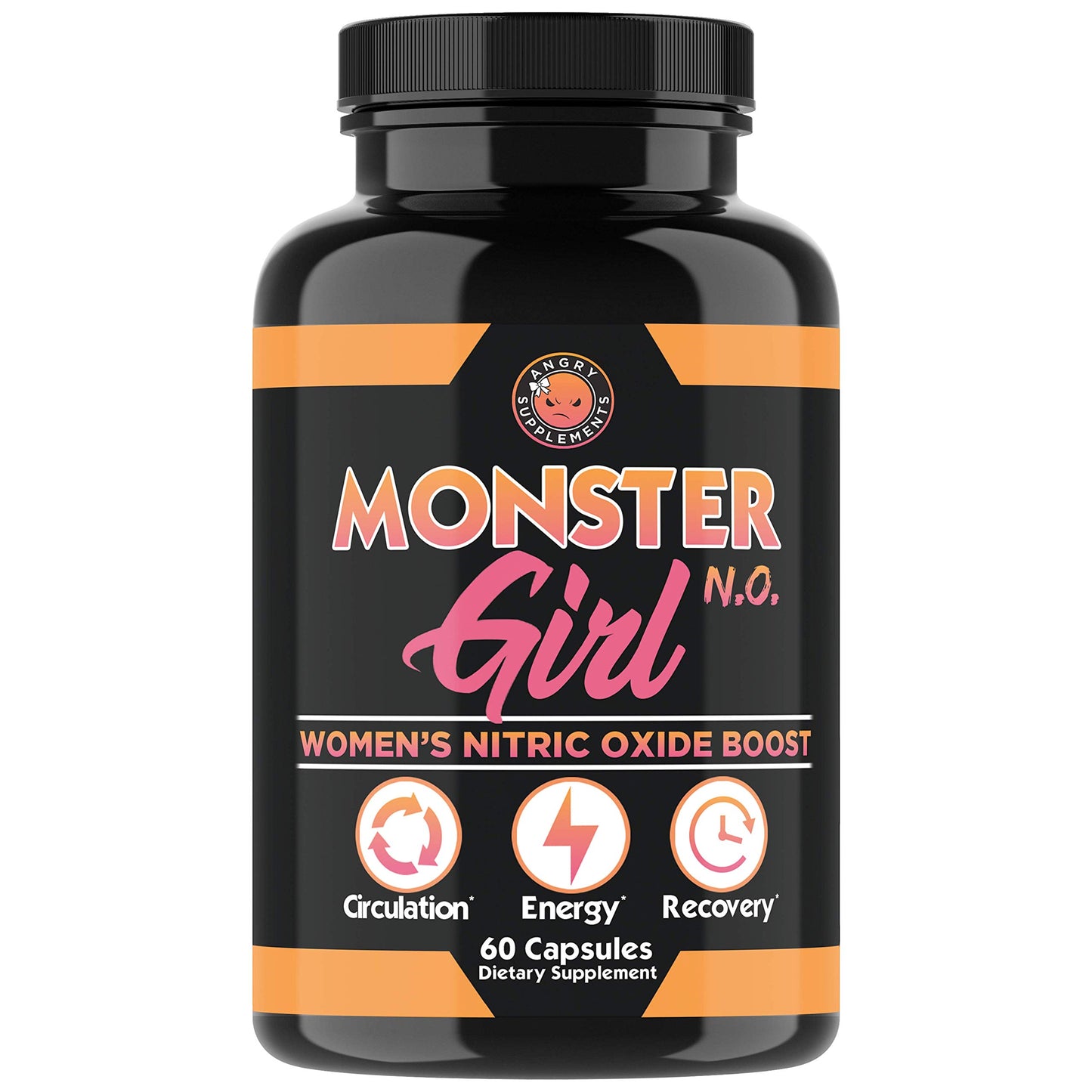 Angry Supplements Monster Girl N.O. Women’s Nitric Oxide Booster, Boost Energy, Increase Circulation, Powerful Workouts & Quick Recovery w. L-Arginine & L-Citrulline (2-Pack, Combo)