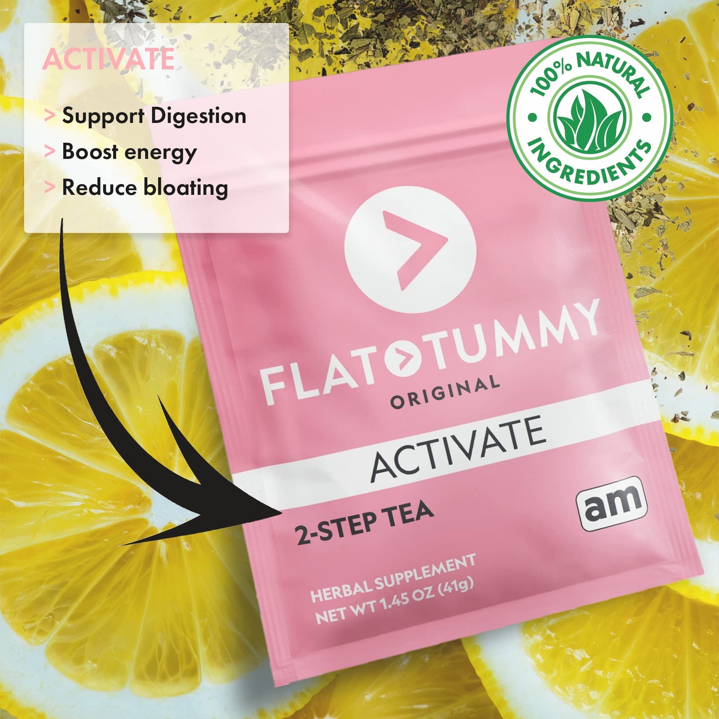 Flat Tummy Detox Tea (2 Week Program) - 2-Step Detox Tea to Boost Energy & Reduce Bloating* - All Natural Detox Cleanse w/ Green Tea, Lemon Balm, Dandelion, Fennel, & More - Digestion support