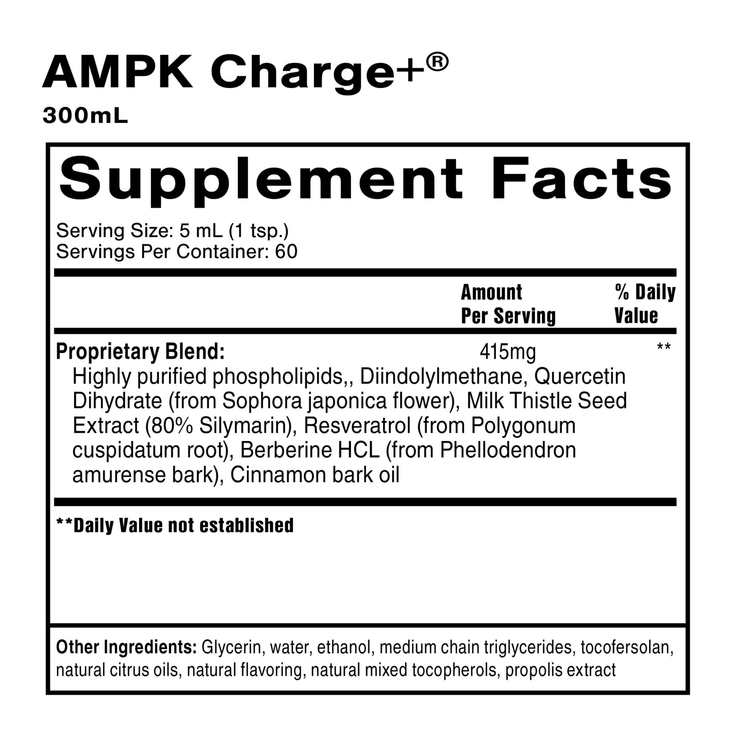Quicksilver Scientific AMPK Charge+ - Support The Benefits of Intermittent Fasting, Carb Restrictive + Keto Protocols - Promotes Energy Production, Fat Breakdown + Healthy Aging (10.14oz / 300ml)