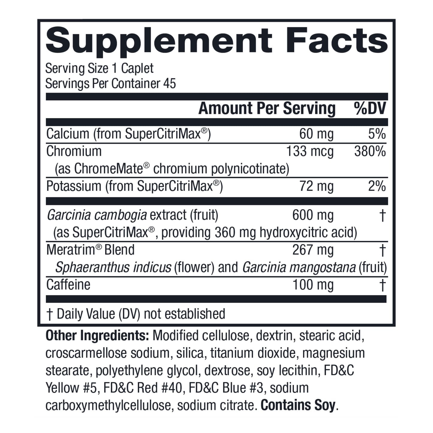 MetaboLife Ultra - Dietary Supplement - Hunger Supplement for Women & Men - 800 mg, 45 Caplets