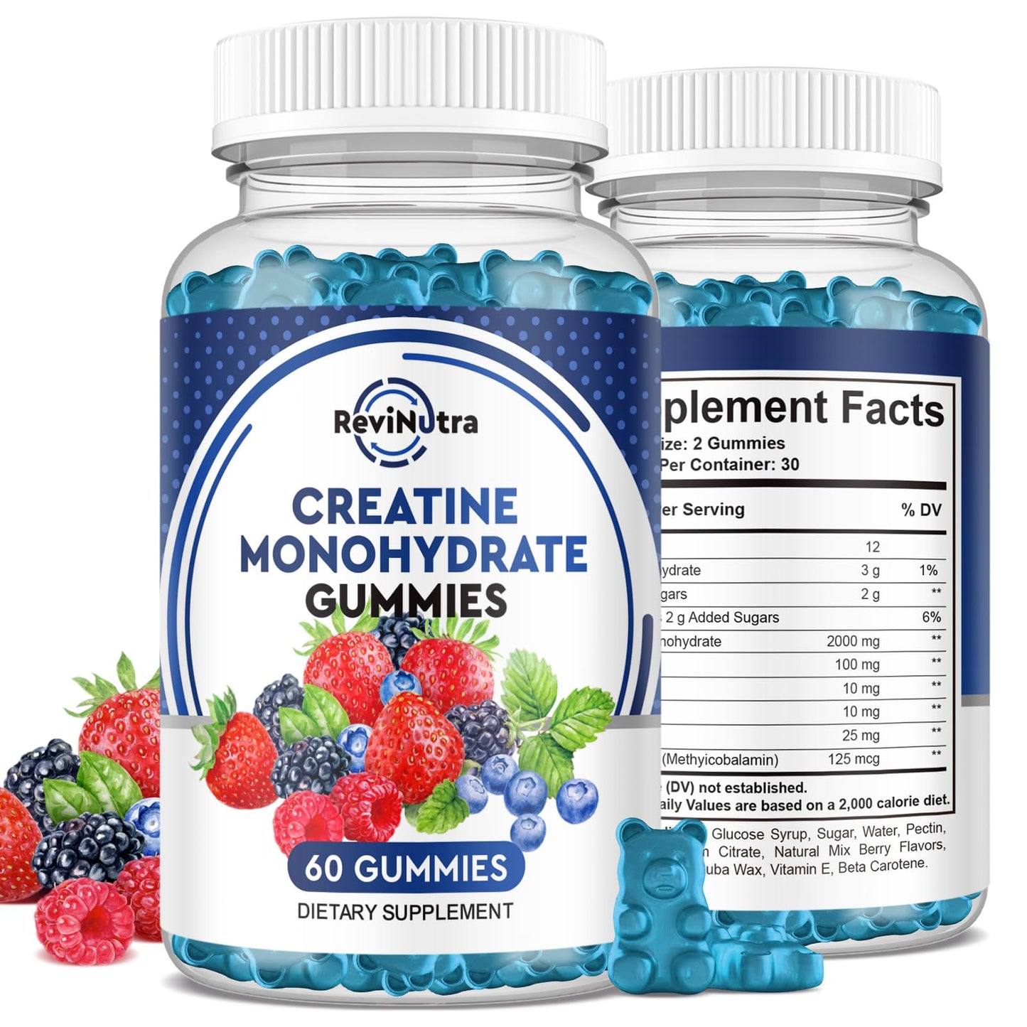 Creatine Chewable Gummies - 2000mg Creatine Monohydrate Tablet Chews, Fast Absorbing, Easy Digesting Chews for Men and Women, Improve Recovery, Build Muscle, Strength & Endurance - 120Count, 2pack