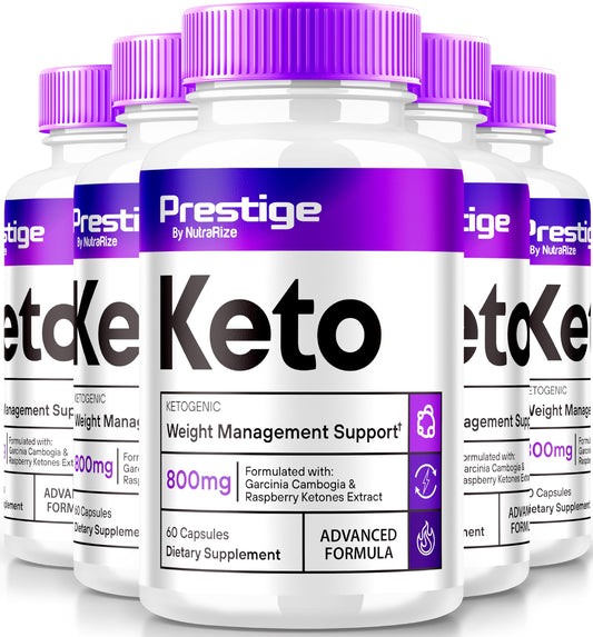 (5 Pack) Prestige Keto Capsules, Prestige for Advanced Weight Loss, All-Natural Pills for Targeting Belly Fat, Advanced Body Formula, PrestigeKeto Pastillas Reviews (300 Capsules)