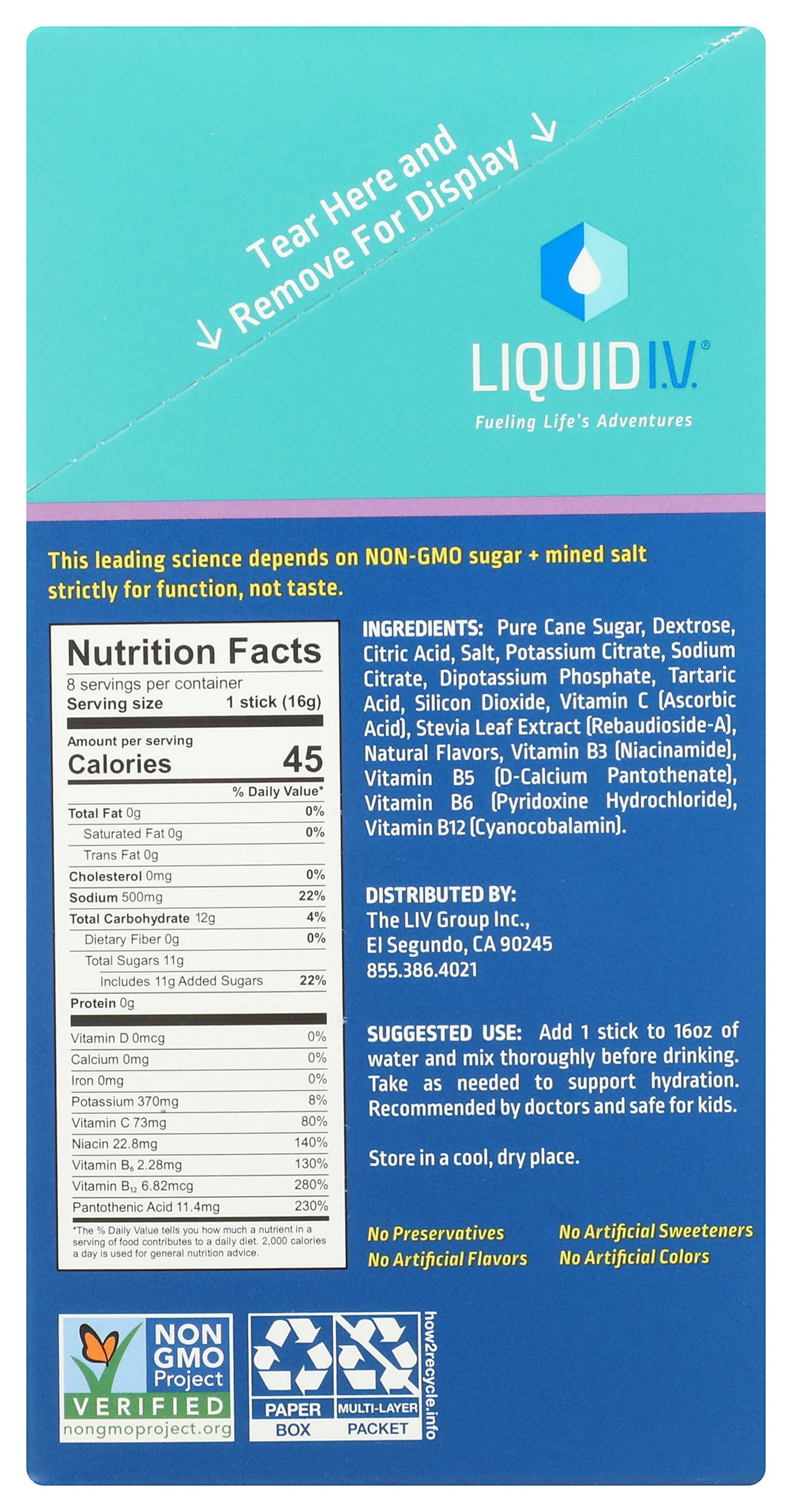 LIQUID IV Concord Grape Hydration Drink Mix 8 Count, 0.56 OZ