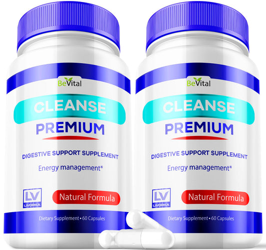 2 Pack - Bevital Cleanse Premium, Cleanse Premium, Bevital Healthy Digestion, Bevital Advanced Cleanse Formula 120 Capsules for 60 Days, Premium Cleanse, for Gut Health Premium Cleanse.