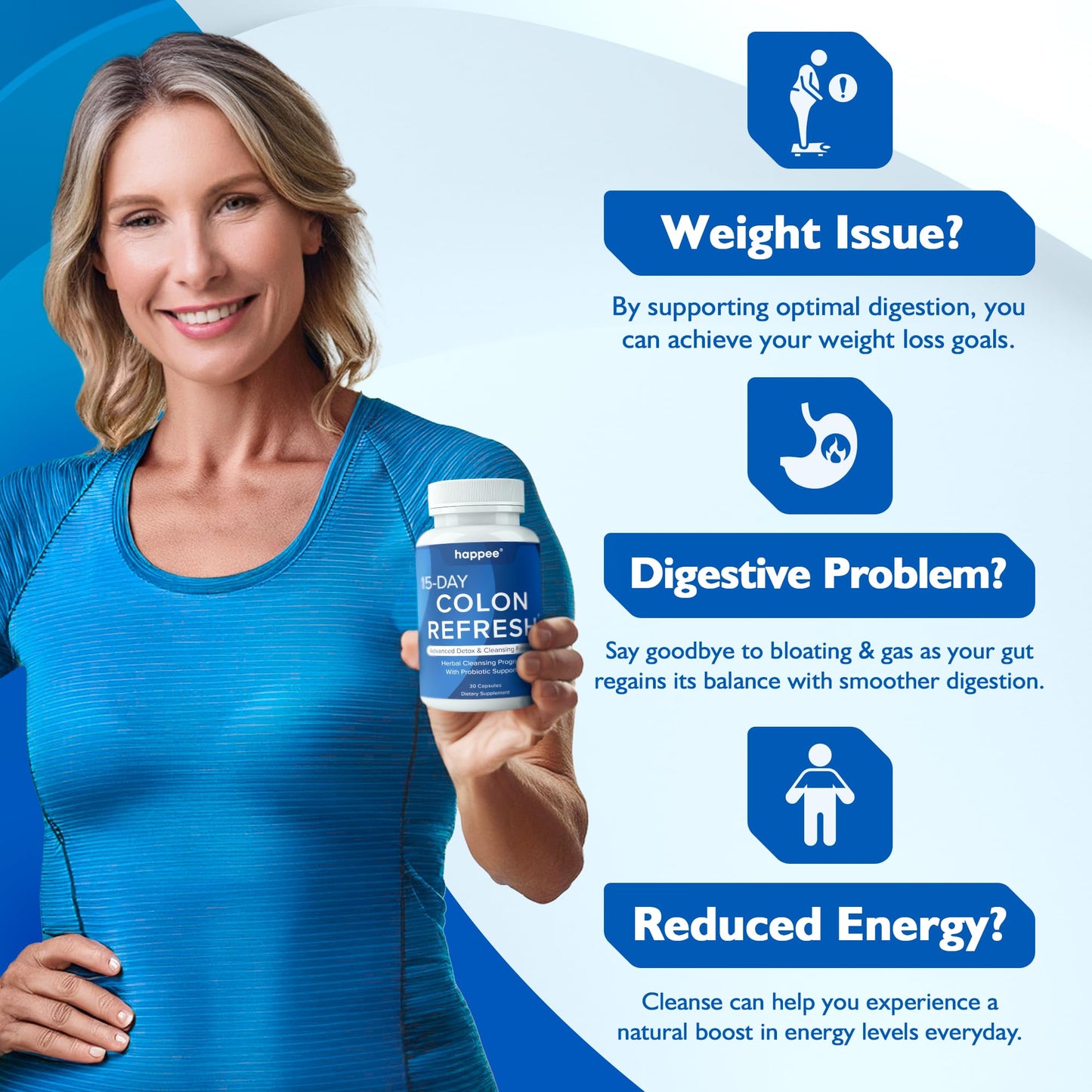 Colon Cleanse Pills - 15-Day Herbal Formula with Probiotics for Digestion, Bloating & Energy - Natural Cleanser for Women & Men - 30 Capsules