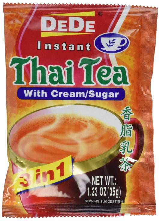 Unknown DEDE Instant Thai Tea Drink with and Sugar 12 Pockets cream 1476 Ounce