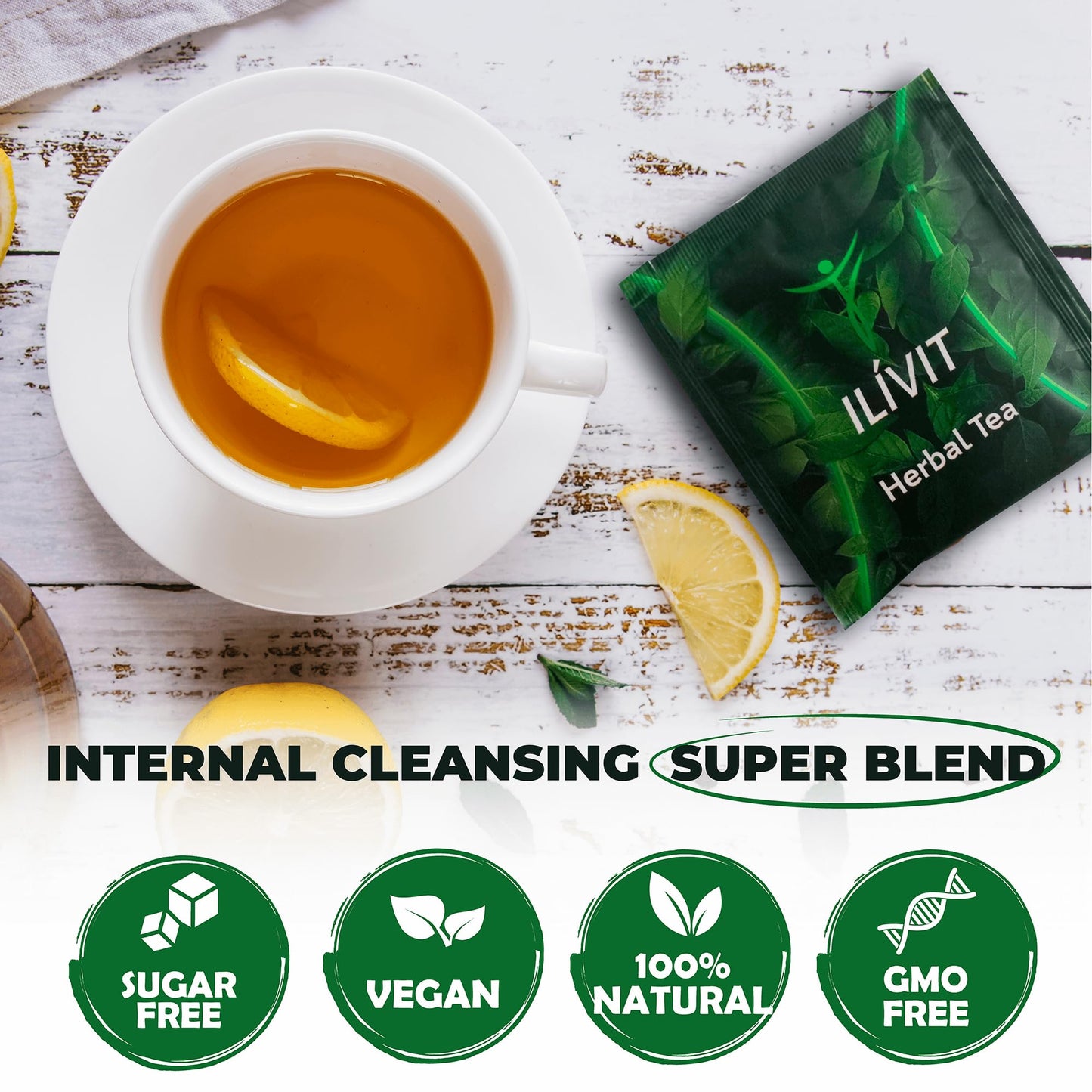 Ilivit Organic Colon Cleanser & Detox Tea | Colon Cleanse | Cleansing Tea For Bloating Relief | 30 Bags
