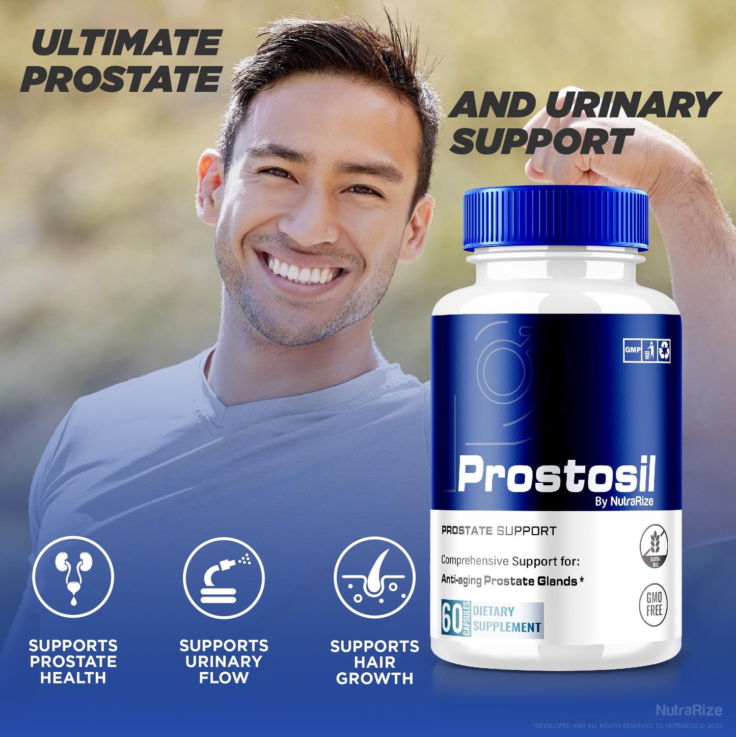 (3 Pack) Prostosil Capsules, All Natural Formula For Prostate Health Support, Maximum Strength Herbal Supplement for Control and Overall Health, Prosto sil Vitamin Pills Official Review (180 Capsules)